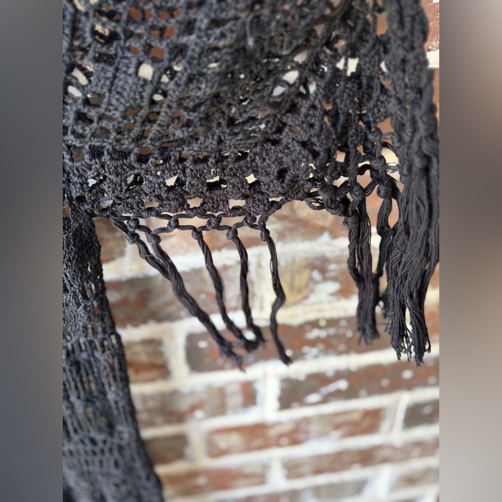 Anna Kosturova The Collection Handmade Crochet Black Coverup Size Small NWT - Picture 11 of 13